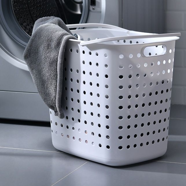 ランドリーバスケット 通気性抜群 持ち運び便利洗濯かご
