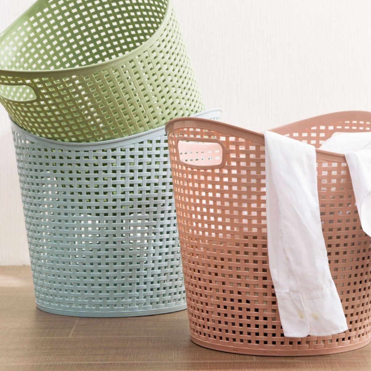 ランドリーバスケット 通気性抜群 洗濯かご