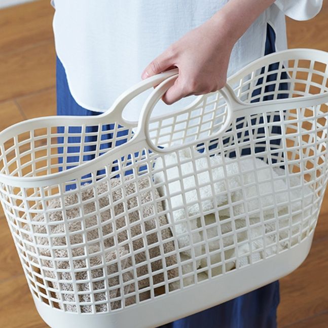 格子模様 実用派ランドリーバスケット