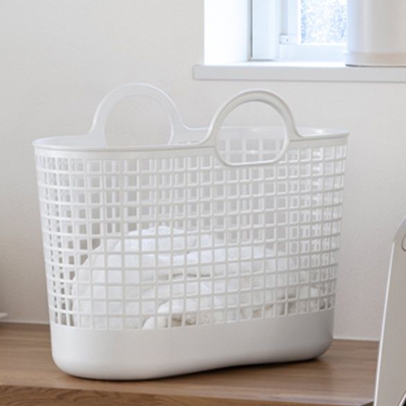 格子模様 実用派ランドリーバスケット