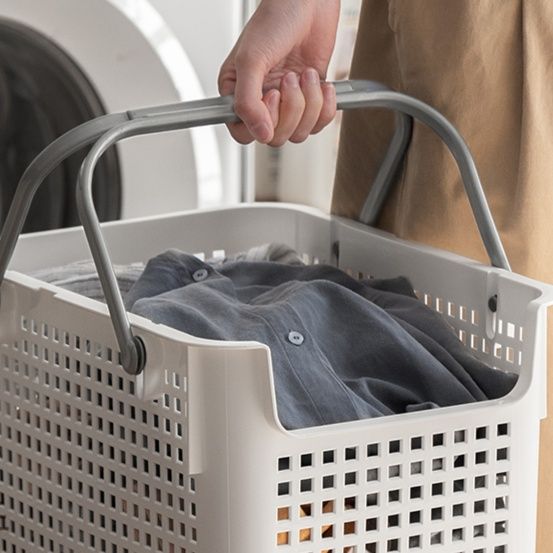 ランドリーバスケット キャスター付き通気メッシュバスケット