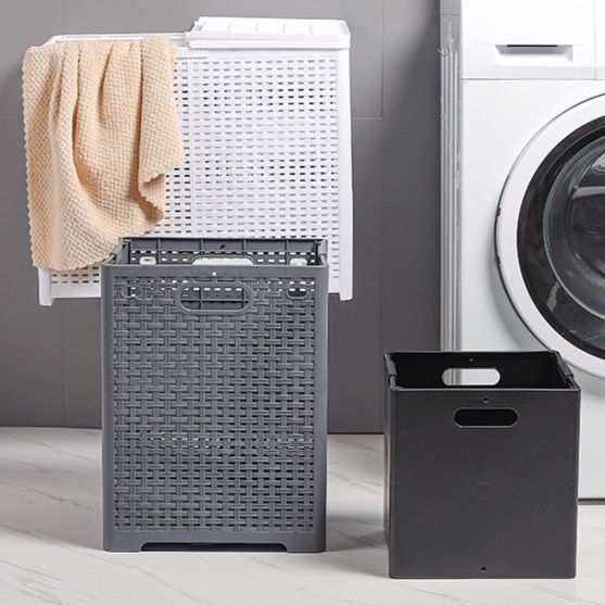 ランドリーバスケット 仕切り付き多機能収納ボックス