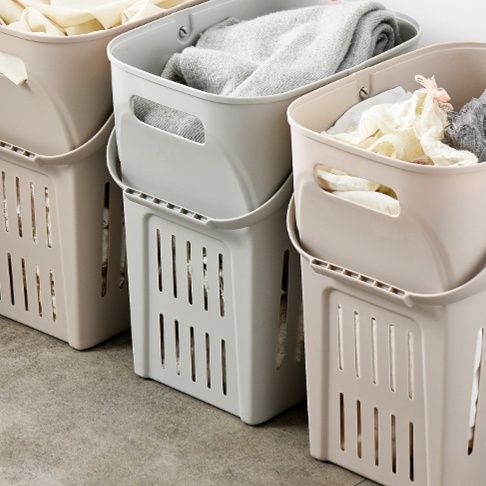 ランドリーバスケット 通気性抜群持ち手付きランドリー収納