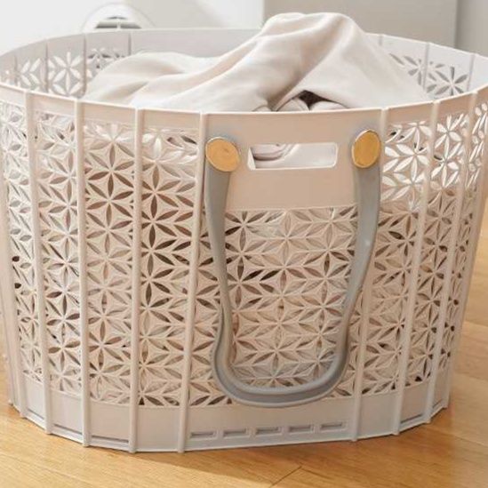 ランドリーバスケット 幾何学模様折りたたみ洗濯かご