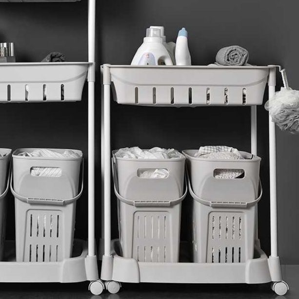 ランドリーバスケット 多機能ランドリーワゴン 収納ラック