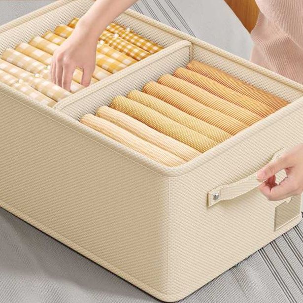 ランドリーバスケット 仕切り付き収納ボックス 整理整頓