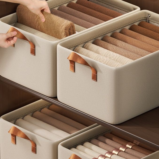 ランドリーバスケット 整理上手な仕切り付き収納バスケット