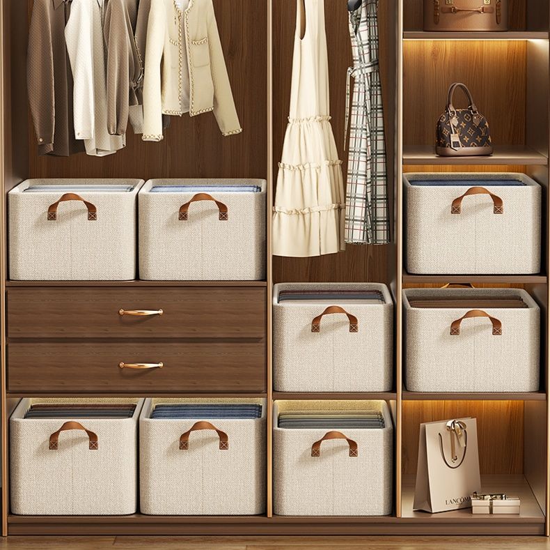 ランドリーバスケット 整理上手な仕切り付き収納バスケット