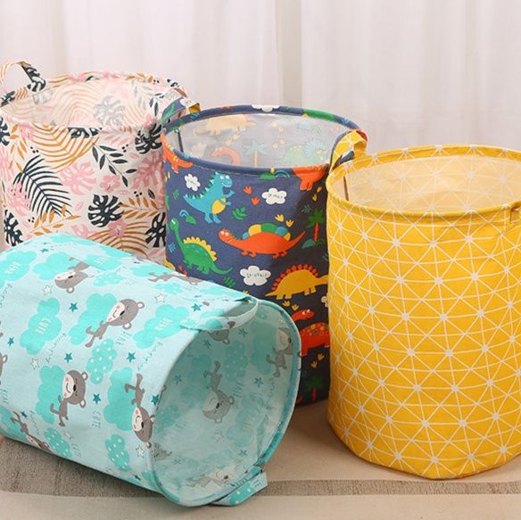 ランドリーバスケット 恐竜柄 収納バスケット おもちゃ入れ