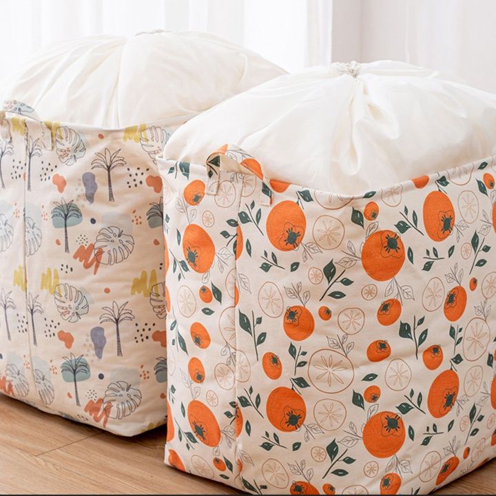 ランドリーバスケット 柑橘模様の収納ボックス