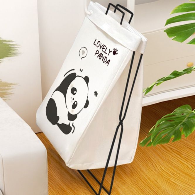 ランドリーバスケット かわいいパンダ柄折りたたみ収納かご