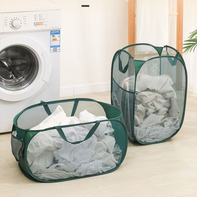 ランドリーバスケット 折りたたみメッシュ洗濯かご
