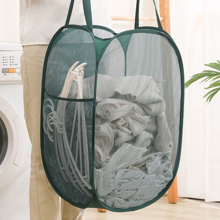 ランドリーバスケット 折りたたみメッシュ洗濯かご