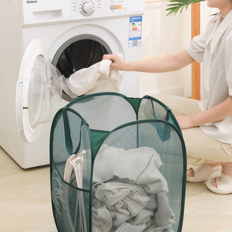 ランドリーバスケット 折りたたみメッシュ洗濯かご