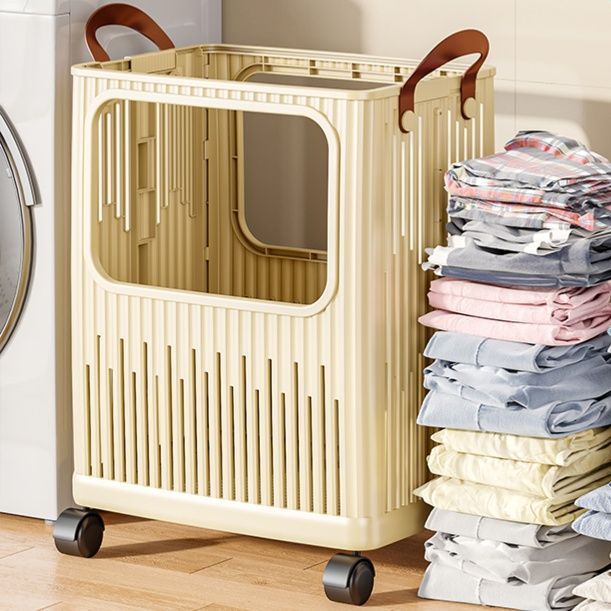 ランドリーバスケット 移動式通気ランドリー収納バスケット
