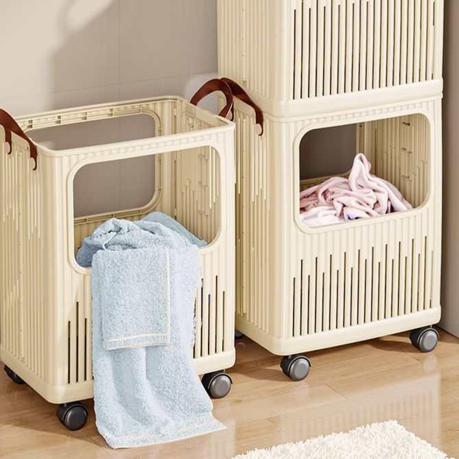 ランドリーバスケット 移動式通気ランドリー収納バスケット
