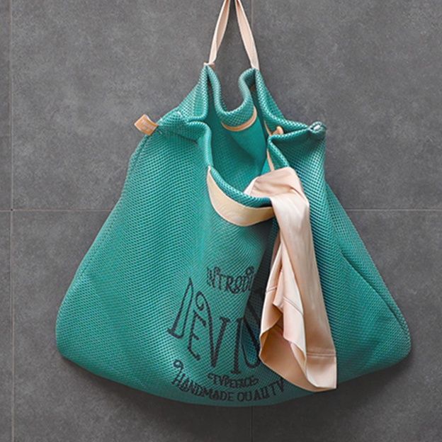 ランドリーバスケット 吊り下げ式メッシュ洗濯収納バッグ