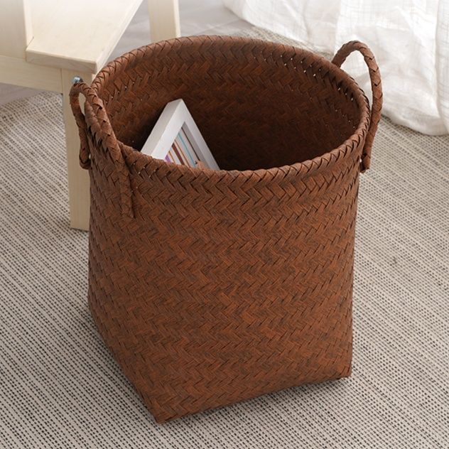 ランドリーバスケット 手編み収納かご 和モダン