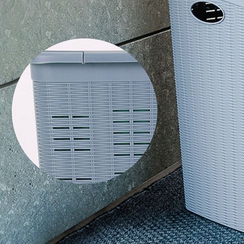 藤編み風大容量ランドリーバスケット