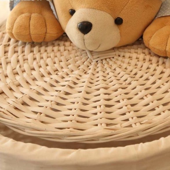 ランドリーバスケット くまさんのぞくラタンバスケット