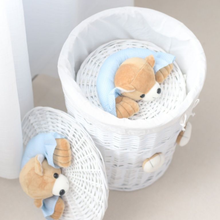 ランドリーバスケット くまさんのぞくラタンバスケット