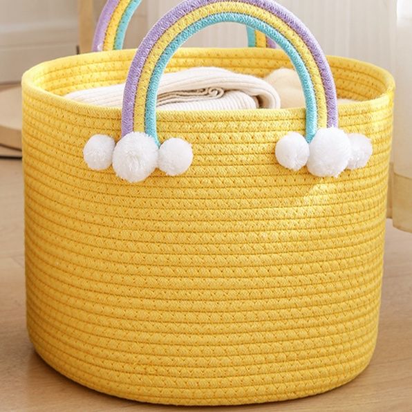 ランドリーバスケット 虹のハンドル付き収納かご