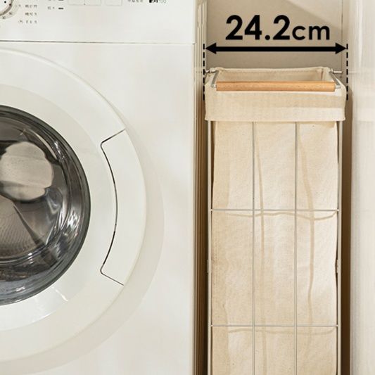 ランドリーバスケット 伸縮取っ手付き移動式洗濯かご