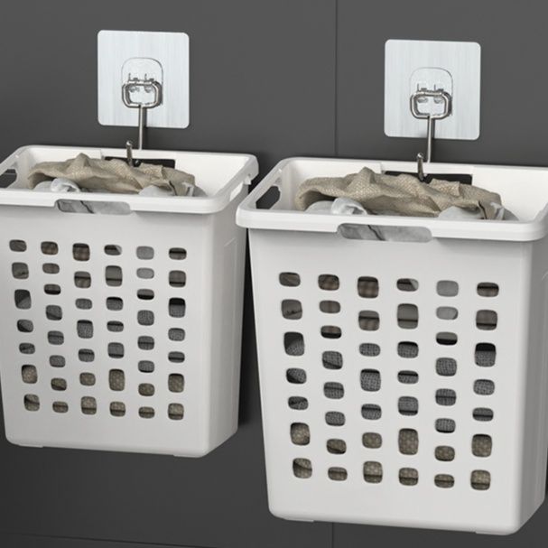 ランドリーバスケット 壁掛け洗濯かご 強力粘着式