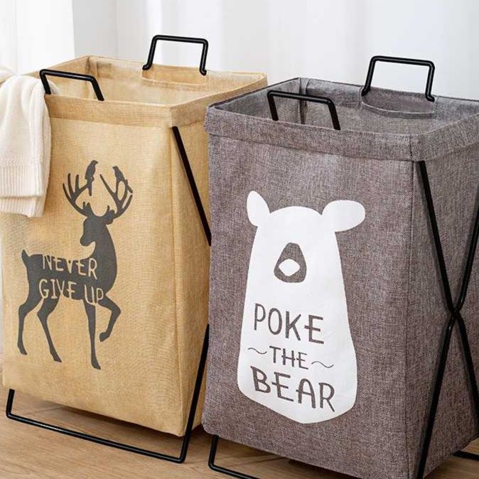 北欧風デザイン折りたたみ式ランドリーバスケット