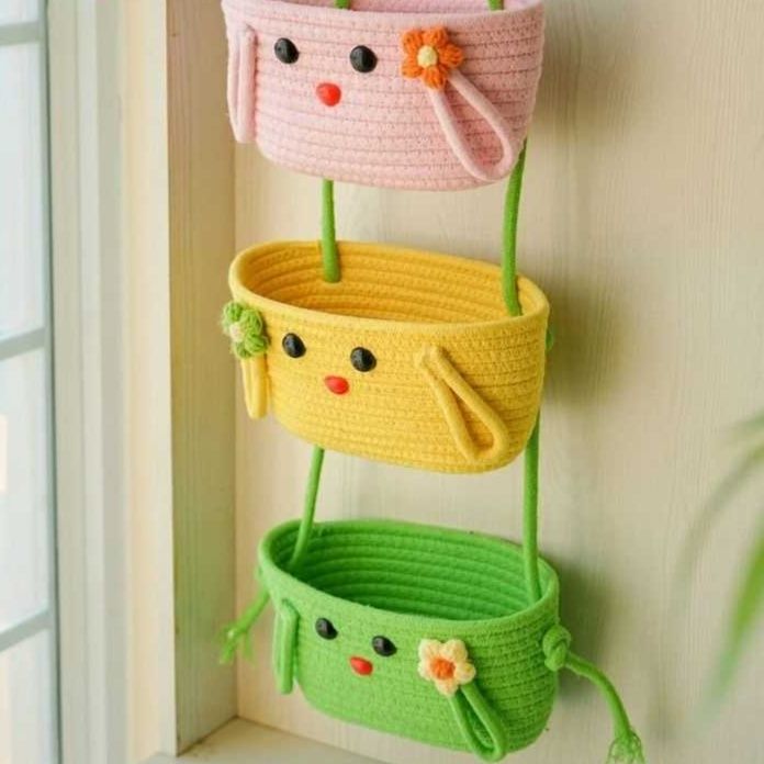 ランドリーバスケット 吊り下げ式かわいい動物収納バスケット