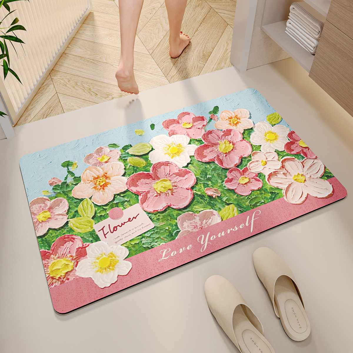 バスマット 花園の休息 珪藻土バスマット