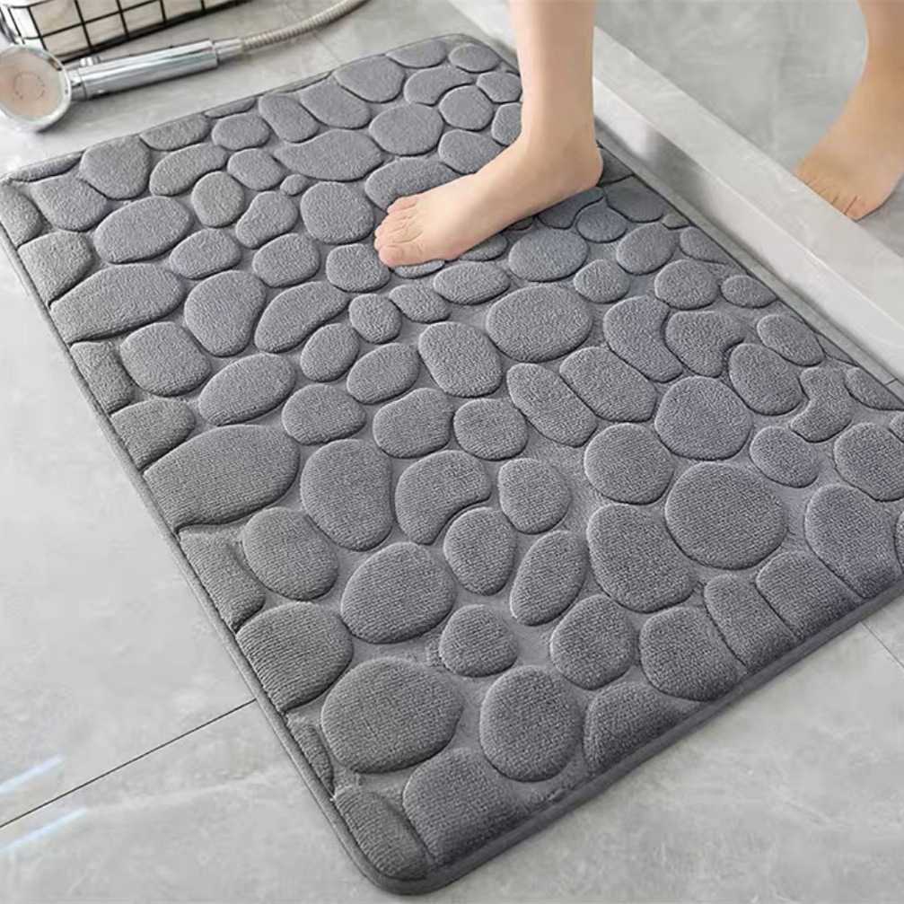 バスマット 立体石畳柄ふかふかバスマット