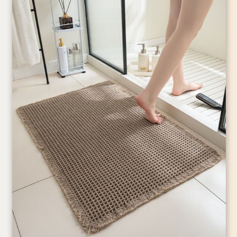 足触り抜群ワッフル織りバスマット