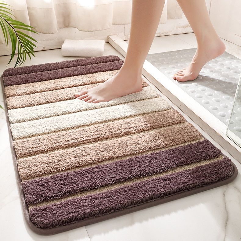 バスマット ふわふわ極上吸水ボーダー柄足拭きマット