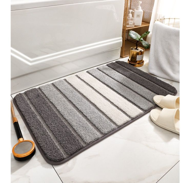 バスマット ふわふわ極上吸水ボーダー柄足拭きマット