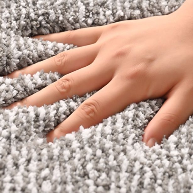 縞模様ふわふわタオル地バスマット