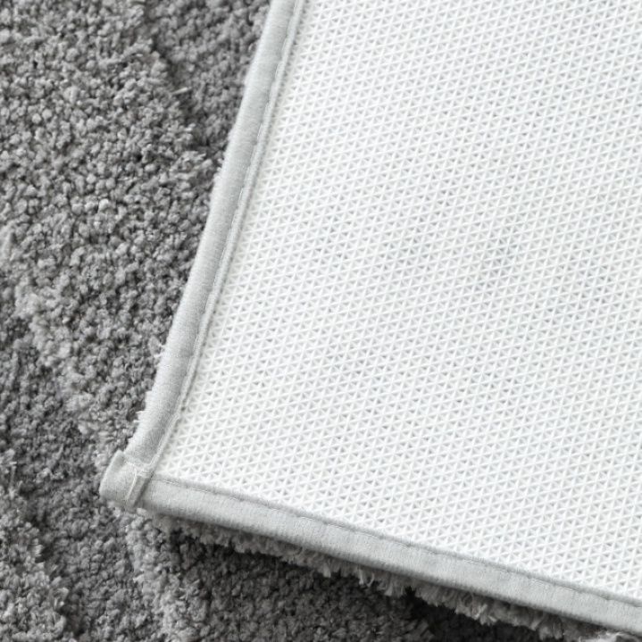 バスマット ふわふわ立体縞模様滑り止め付きタオル地足拭きマット