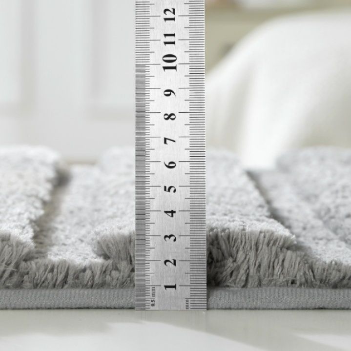 バスマット ふわふわ立体縞模様滑り止め付きタオル地足拭きマット