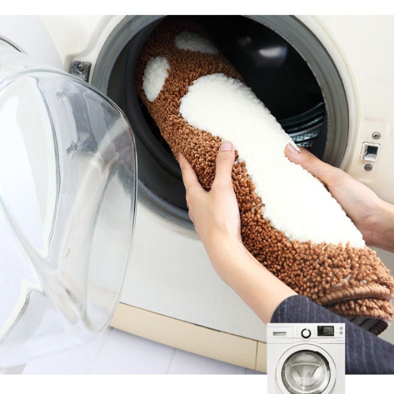 バスマット 可愛い肉球デザインのふわふわ　タオル地