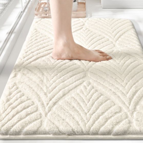 バスマット 立体幾何学模様　タオル地