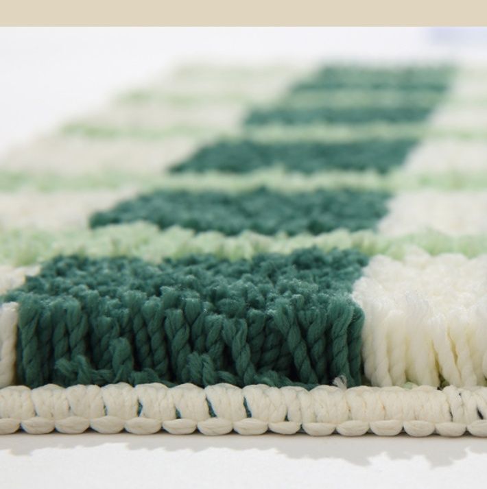 バスマット 市松模様のふわふわ　タオル地