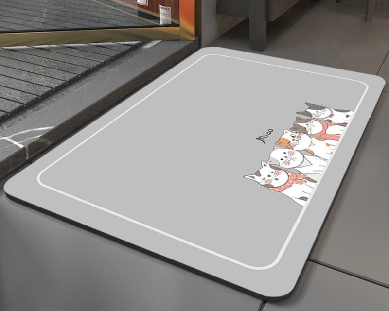 バスマット 可愛い猫柄瞬間吸水速乾バスマット