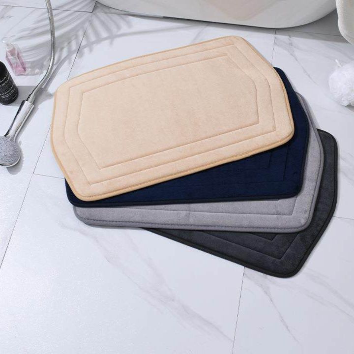 バスマット 立体フレームデザイン厚手ポリエステルバスマット