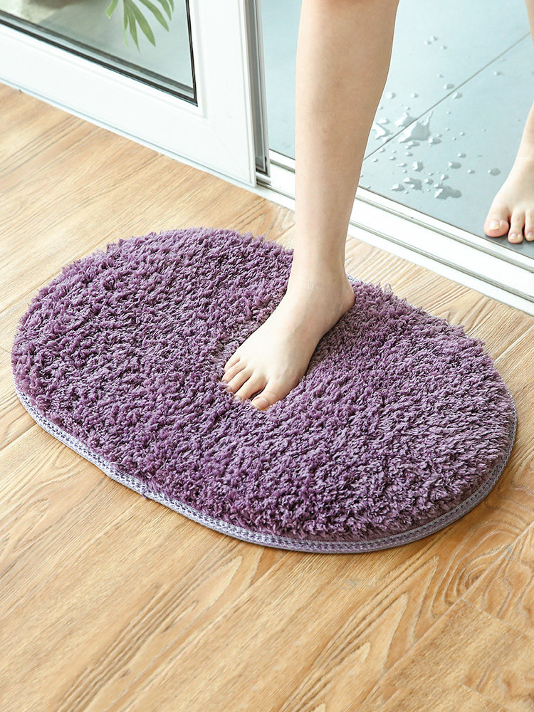 バスマット ふわふわもこもこ長毛タオル地バスマット