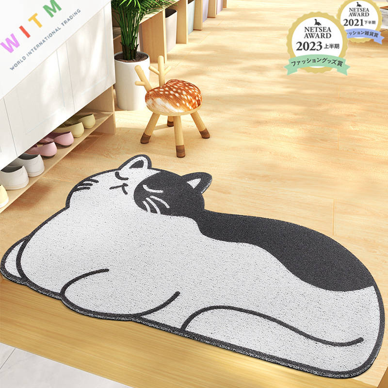 可愛い動物柄バスマット 滑り止め付き 丸洗い対応