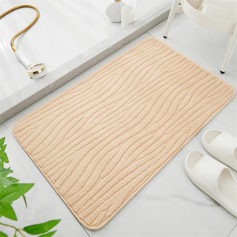 バスマット 立体ストライプ柄　タオル地