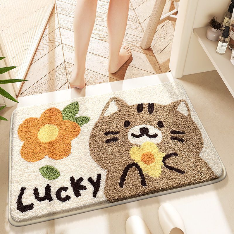 かわいい動物とお友達バスマット