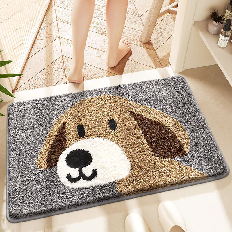 ペット柄ふわもこバスマット