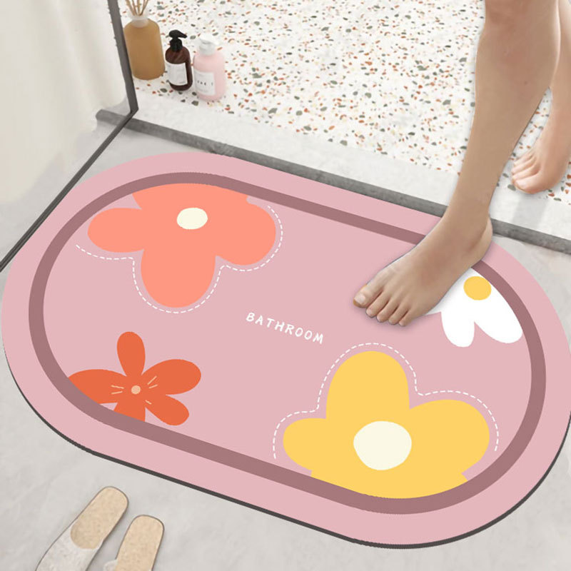 バスマット 花咲く幸せ珪藻土バスマット