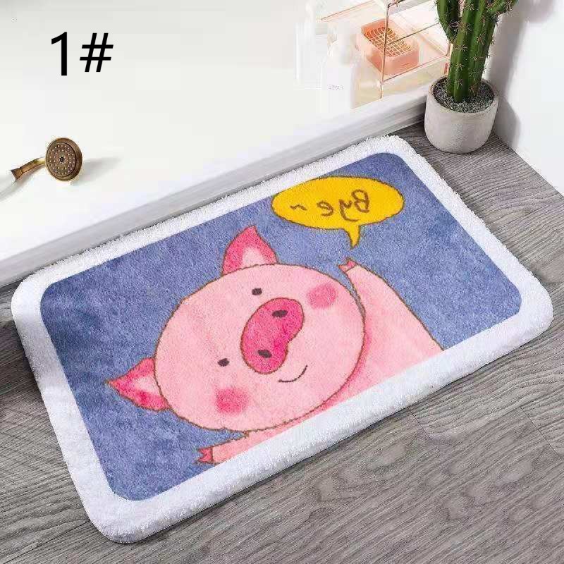 可愛い動物柄バスマット 滑り止め付き 吸水マット